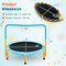 Foldable 36 Inch Trampoline for Kids with Anti-Slip Foot Pads and Handrail